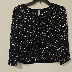 Vintage Sequin Black Women's Top